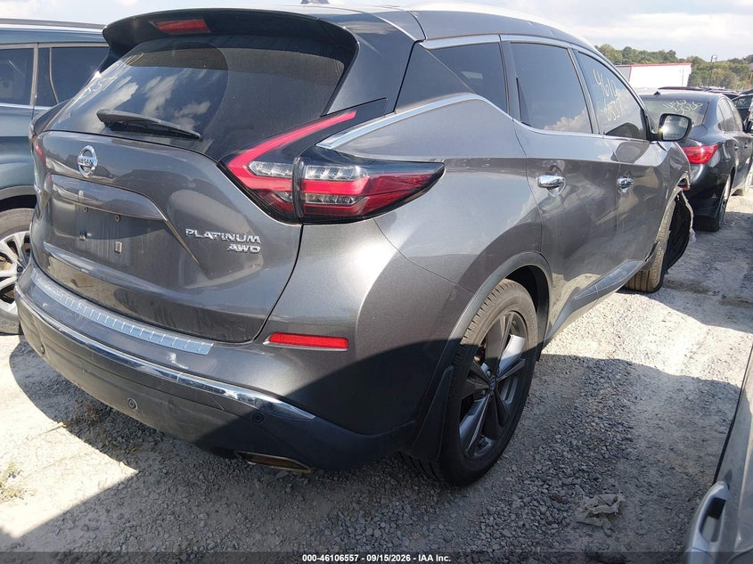 Vin: 5n1az2ms6kn152285, lot: 46606215, nissan murano platinum 20194