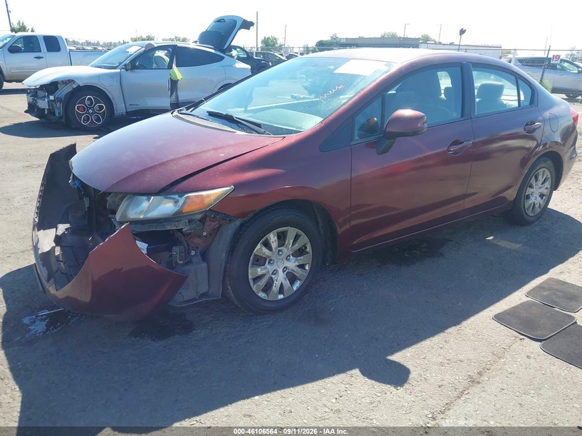 Vin: 2hgfb2f54ch589283, lot: 46606222, honda civic lx 20122