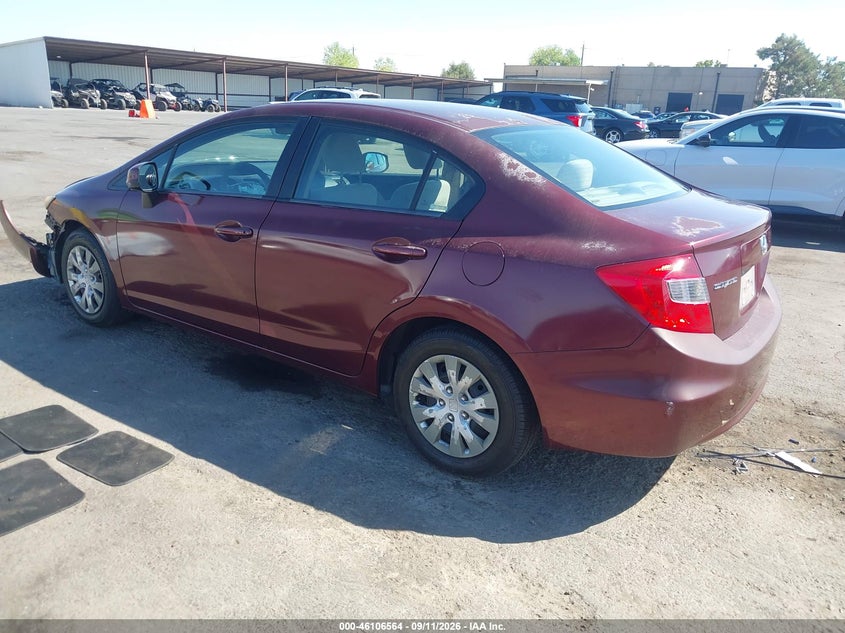 Vin: 2hgfb2f54ch589283, lot: 46606222, honda civic lx 20123