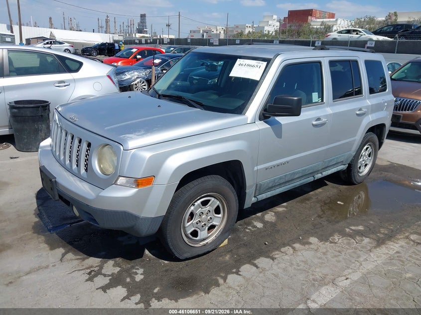 Vin: 1j4nt1ga6bd267036, lot: 46606309, jeep patriot sport 20112
