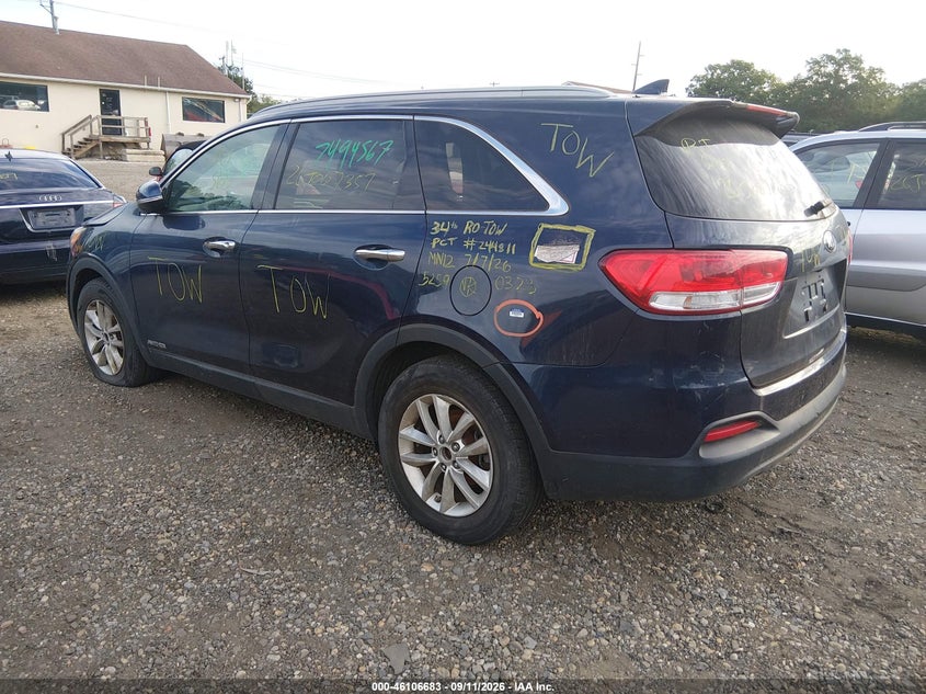 Vin: 5xypgda56gg036257, lot: 46606341, kia sorento 3.3l lx 20163