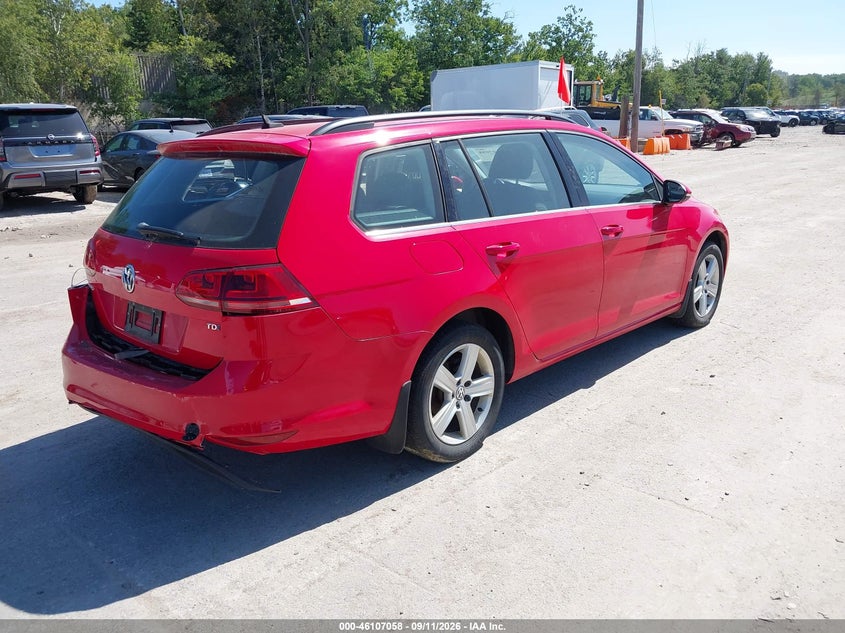 Vin: 3vwca7au5fm519391, lot: 46606774, volkswagen golf sportwagen tdi s 4-door 20154