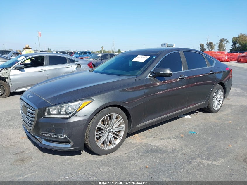 Vin: kmhgn4je3ju238495, lot: 46606777, genesis g80 3.8 20182