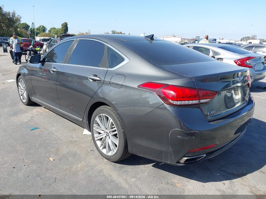 Vin: kmhgn4je3ju238495, lot: 46606777, genesis g80 3.8 20183