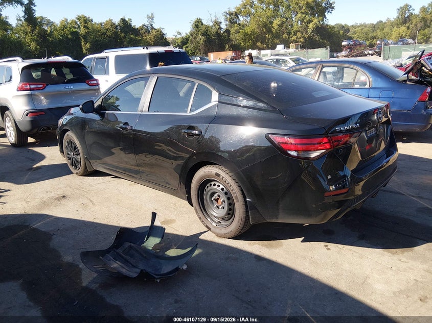 Vin: 3n1ab8bv2ry295355, lot: 46606845, nissan sentra s xtronic cvt 20243
