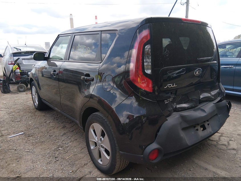 Vin: kndjn2a27f7228501, lot: 46607046, kia soul 20153