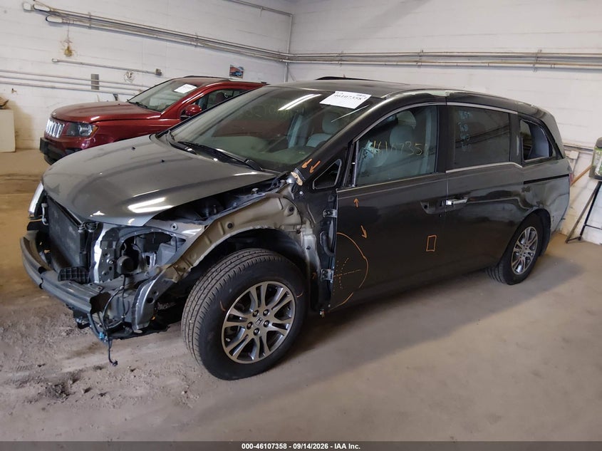 Vin: 5fnrl5h66cb080754, lot: 46607074, honda odyssey ex-l 20122