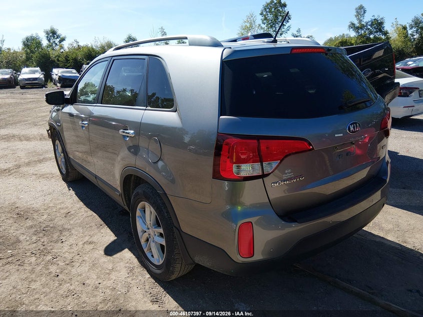Vin: 5xykt3a65fg588405, lot: 46607113, kia sorento lx 20153