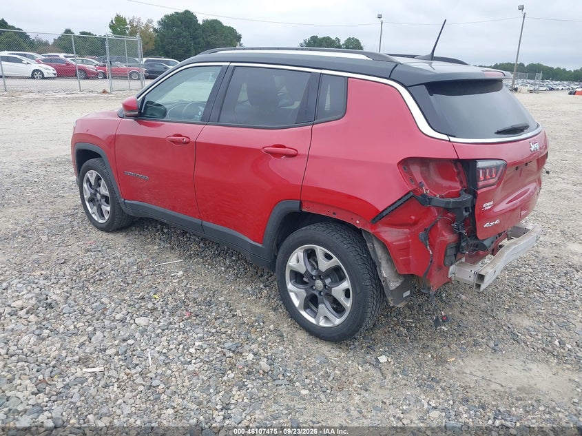 Vin: 3c4njdcb8jt315950, lot: 46607191, jeep compass limited 4x4 20183