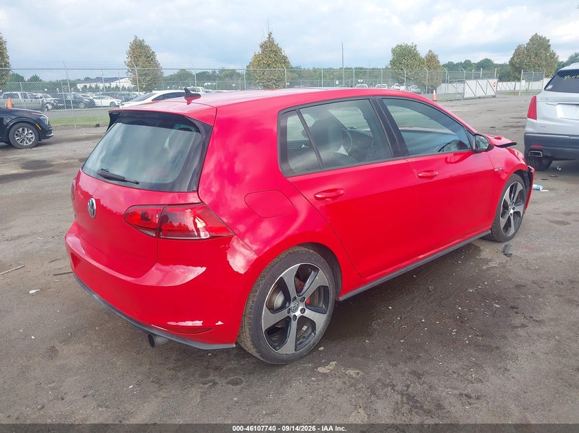Vin: 3vw4t7au5fm006379, lot: 46607456, volkswagen golf gti 2.0t se 4-door 20154
