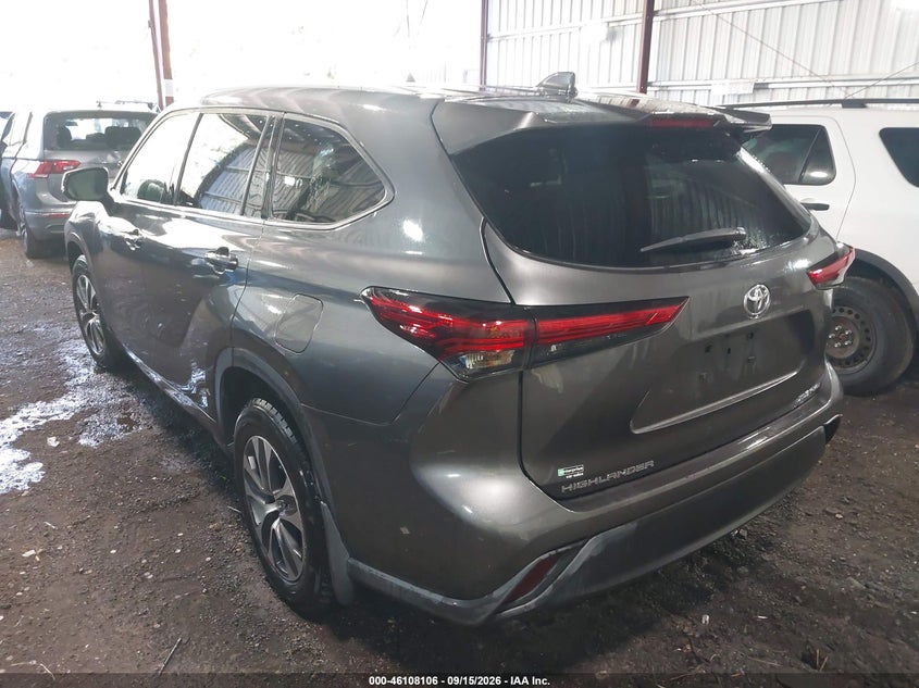 Vin: 5tdgzrbh8ns247945, lot: 46607822, toyota highlander xle 20223