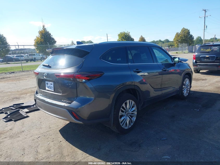 Vin: 5tdebrch4ss657079, lot: 46608018, toyota highlander hybrid platinum 20254