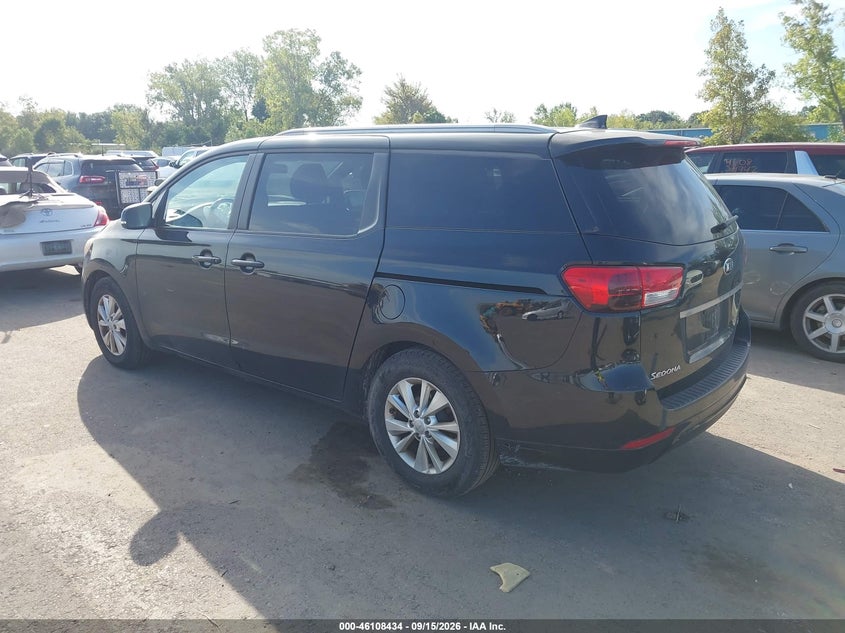 Vin: kndmb5c12f6063961, lot: 46608150, kia sedona lx 20153