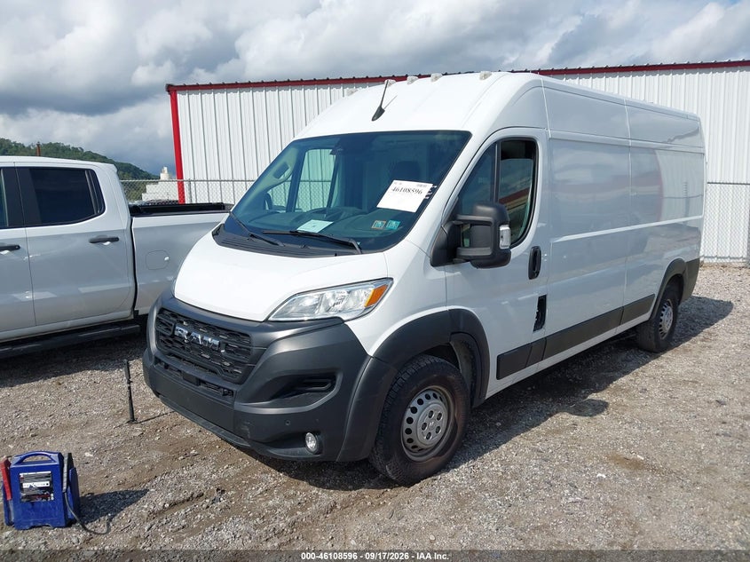 Vin: 3c6lrvdg9re117126, lot: 46608312, ram promaster 2500 tradesman high roof 159 wb w/pass seat 20242