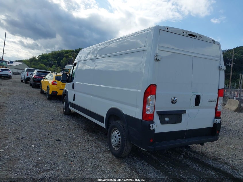 Vin: 3c6lrvdg9re117126, lot: 46608312, ram promaster 2500 tradesman high roof 159 wb w/pass seat 20243
