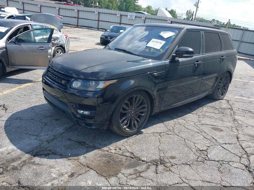 Vin: salws2pf2ga596543, lot: 46608422, land rover range rover sport 3.0l v6 supercharged hse 20162