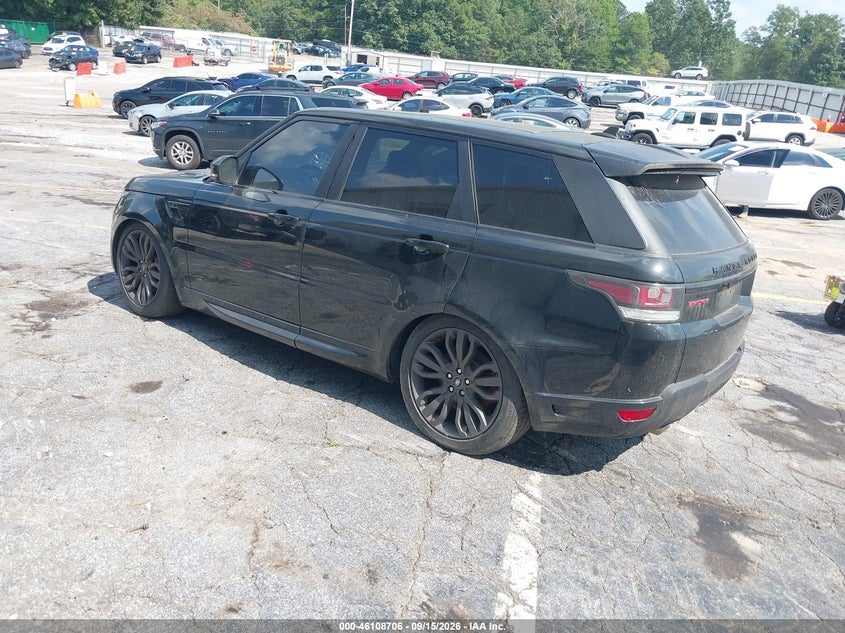 Vin: salws2pf2ga596543, lot: 46608422, land rover range rover sport 3.0l v6 supercharged hse 20163