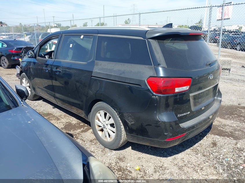 Vin: kndmb5c19g6176100, lot: 46609131, kia sedona lx 20163