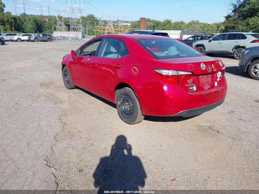 Vin: 2t1burhe2gc649199, lot: 46609365, toyota corolla le 20163