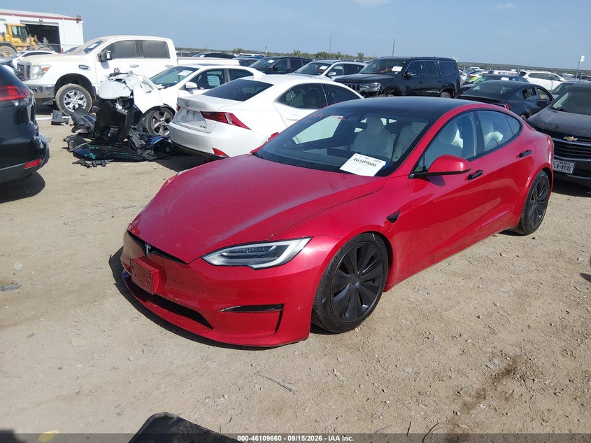 Vin: 5yjsa1e65mf454776, lot: 46609376, tesla model s plaid tri motor all-wheel drive 20212