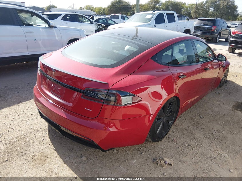 Vin: 5yjsa1e65mf454776, lot: 46609376, tesla model s plaid tri motor all-wheel drive 20214
