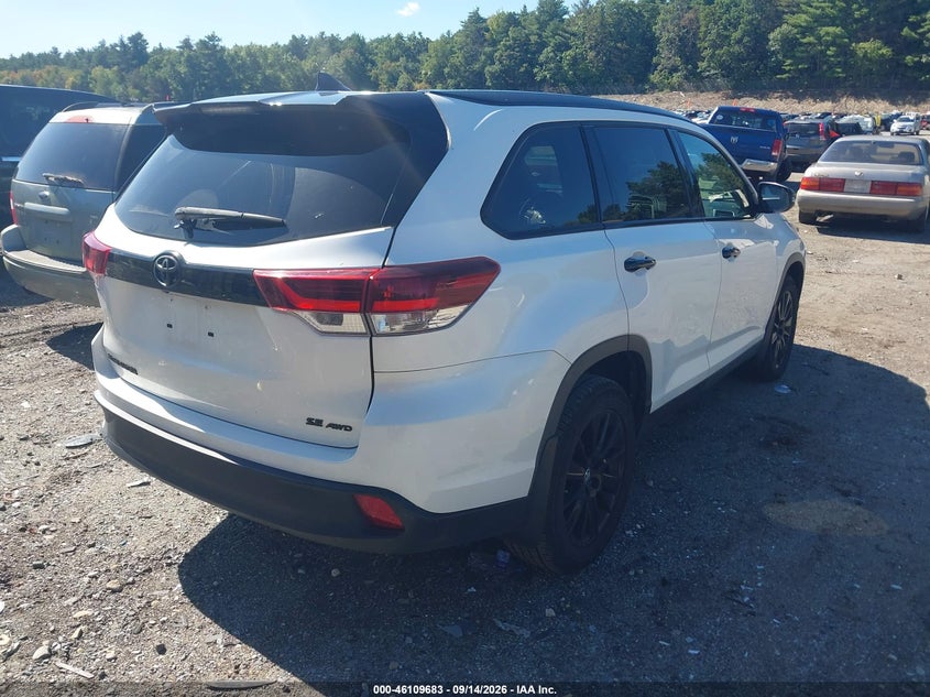 Vin: 5tdjzrfh8ks981996, lot: 46609399, toyota highlander se 20194
