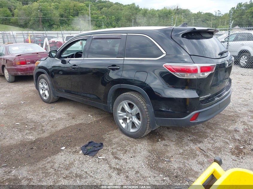 Vin: 5tddkrfh3fs130552, lot: 46609698, toyota highlander limited v6 20153