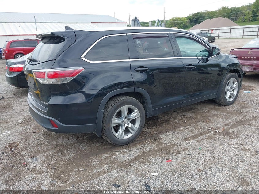 Vin: 5tddkrfh3fs130552, lot: 46609698, toyota highlander limited v6 20154