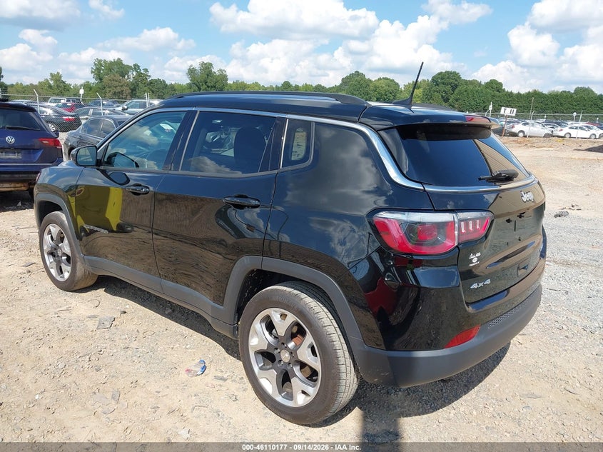 Vin: 3c4njdcbxjt349355, lot: 46609893, jeep compass limited 4x4 20183