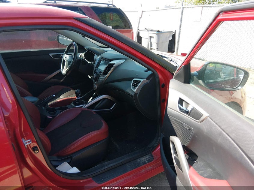 HYUNDAI VELOSTER 2012 VIN KMHTC6AD2CU053221