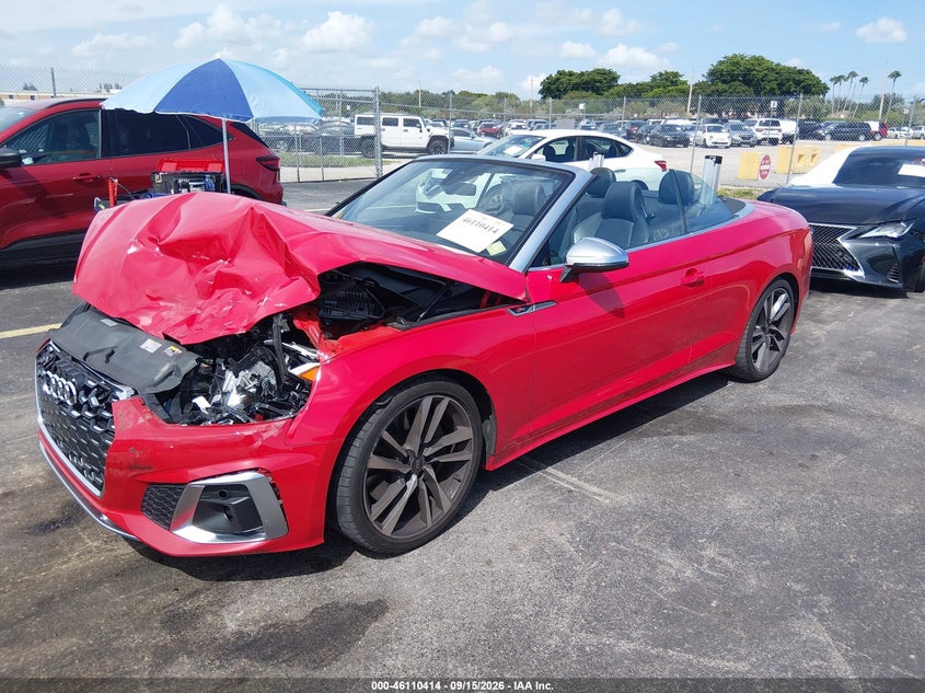 Vin: wau24gf59nn004760, lot: 46610130, audi s5 cabriolet premium tfsi quattro tiptronic 20222