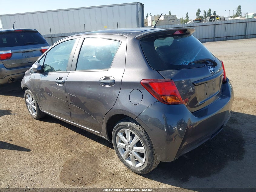 Vin: vnkktud30fa023011, lot: 46610361, toyota yaris le 20153