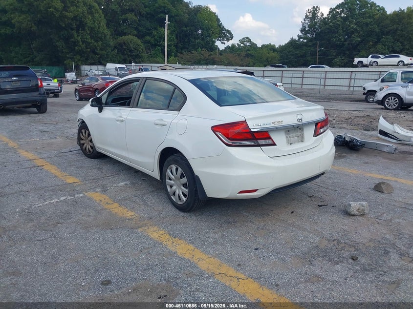Vin: 19xfb2f58ee003763, lot: 46610402, honda civic lx 20143