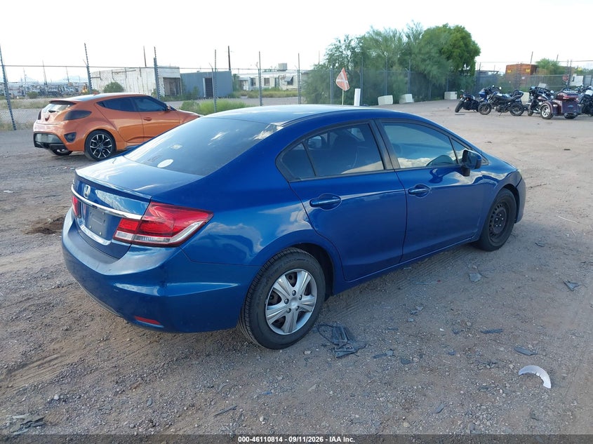 Vin: 19xfb2f52fe228066, lot: 46610530, honda civic lx 20154
