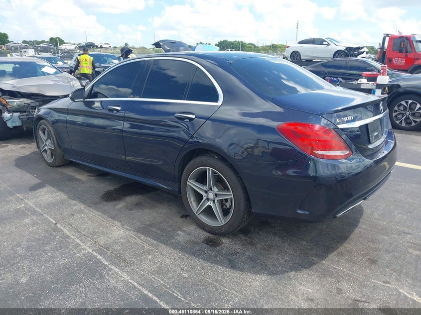 Vin: 55swf4kb0gu165409, lot: 46610580, mercedes-benz c 300 sport 4matic 20163