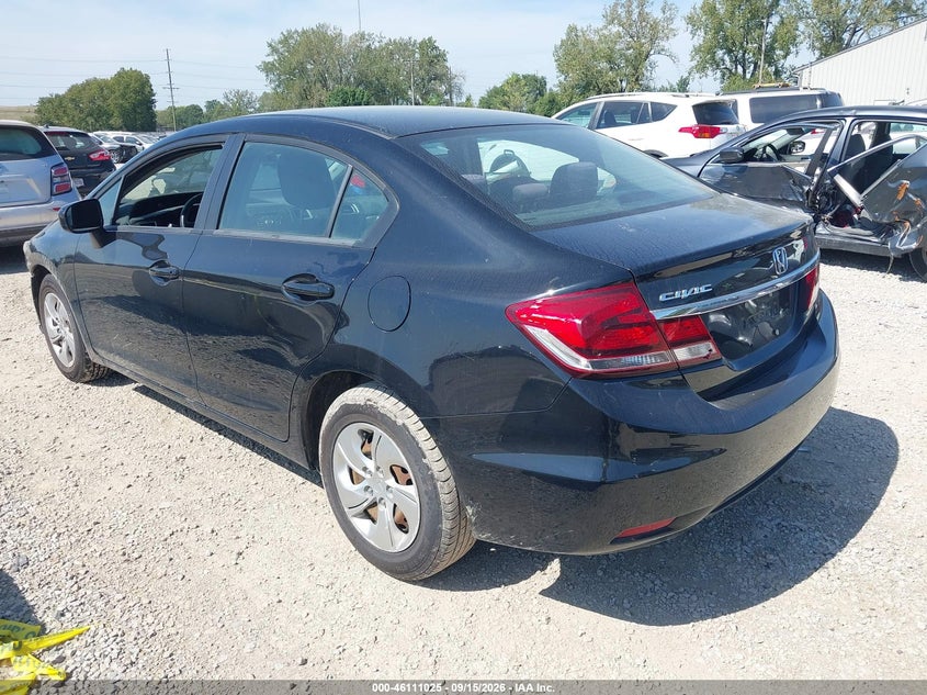 Vin: 19xfb2f52fe083501, lot: 46610741, honda civic lx 20153
