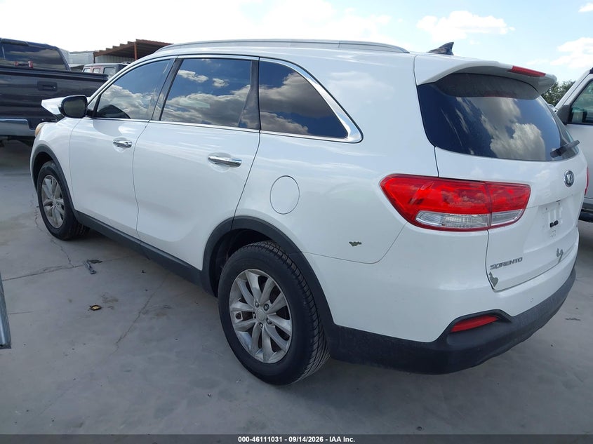 Vin: 5xypg4a3xgg036423, lot: 46610747, kia sorento 2.4l lx 20163