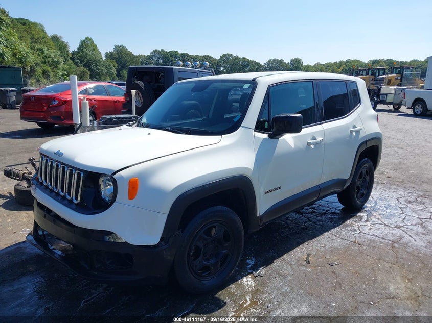 Vin: zaccjbab9hpe76890, lot: 46610883, jeep renegade sport 4x4 20172