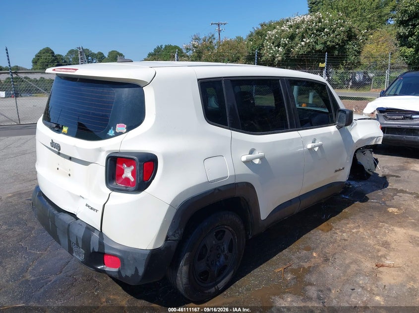 Vin: zaccjbab9hpe76890, lot: 46610883, jeep renegade sport 4x4 20174