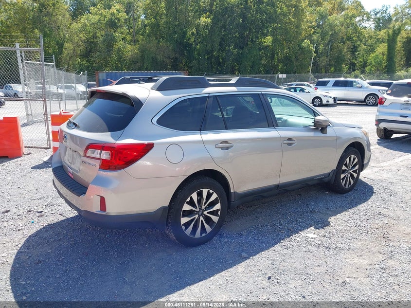 Vin: 4s4bsbnc0f3345825, lot: 46610998, subaru outback 2.5i limited 20154