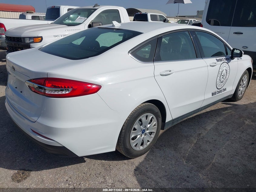 Vin: 3fa6p0g72lr176387, lot: 46611018, ford fusion s 20204