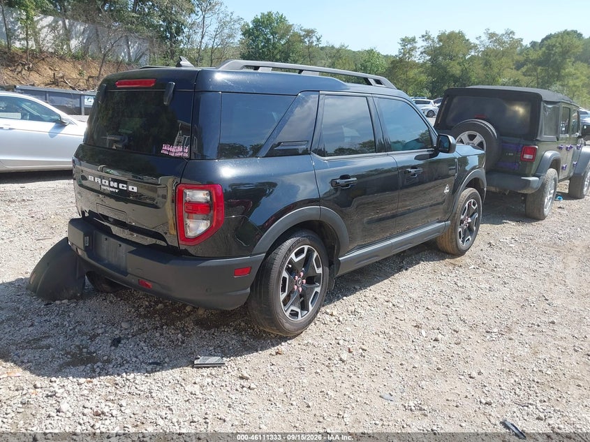 Vin: 3fmcr9c68prd31521, lot: 46611049, ford bronco sport outer banks 20234