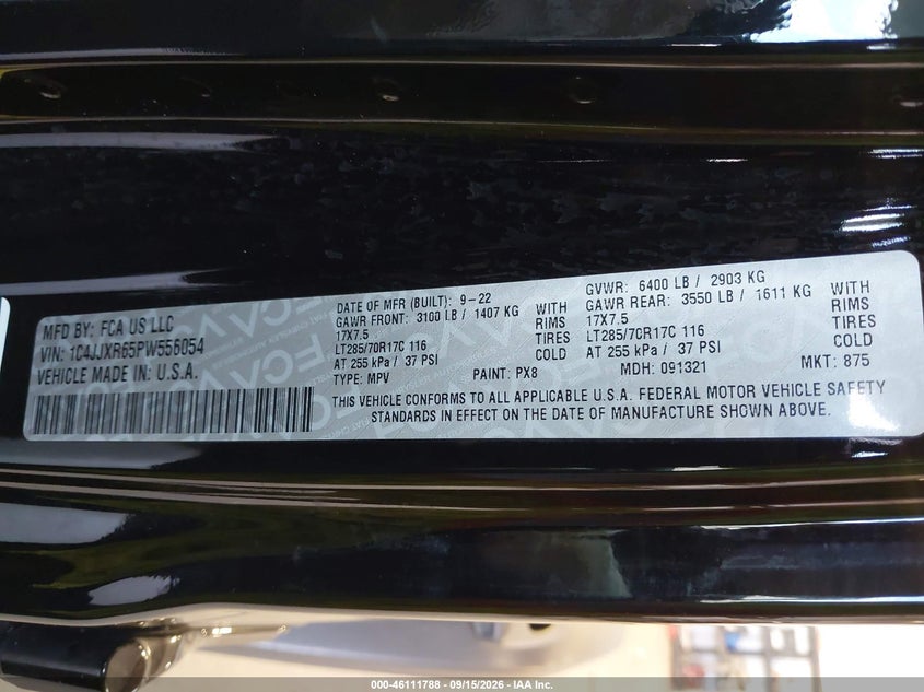 JEEP WRANGLER 4XE 2023 VIN 1C4JJXR65PW556054