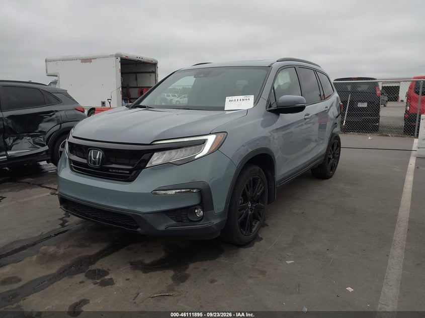 Vin: 5fnyf6h72nb066709, lot: 46611611, honda pilot awd black edition 20222