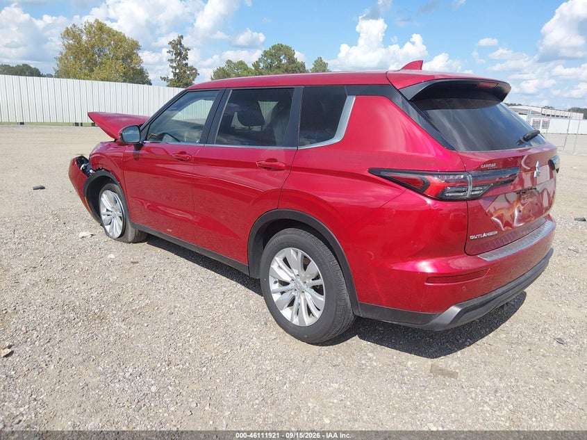 Vin: ja4j3ua8xsz052302, lot: 46611637, mitsubishi outlander es 2.5 2wd 20253