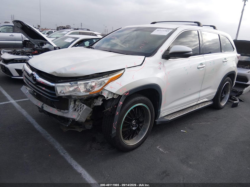 Vin: 5tdzarfh2gs022630, lot: 46611701, toyota highlander le 20162