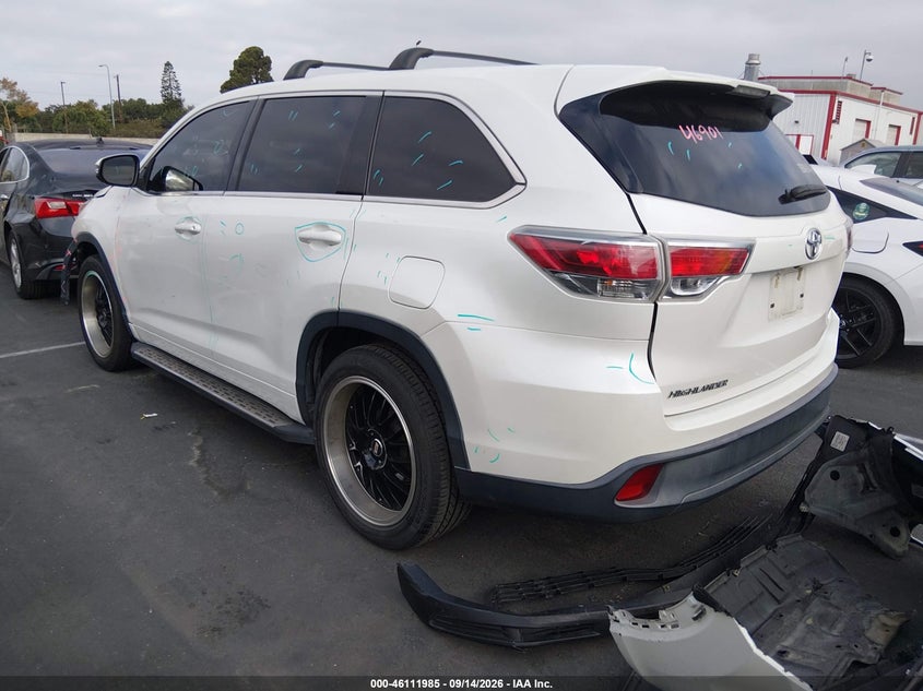 Vin: 5tdzarfh2gs022630, lot: 46611701, toyota highlander le 20163