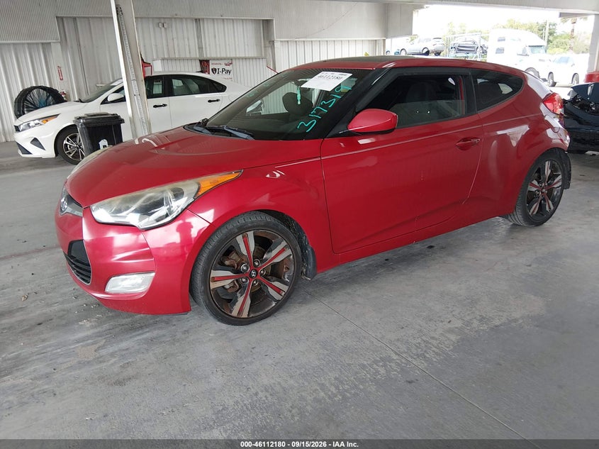 Vin: kmhtc6ad4hu317319, lot: 46611896, hyundai veloster value edition 20172