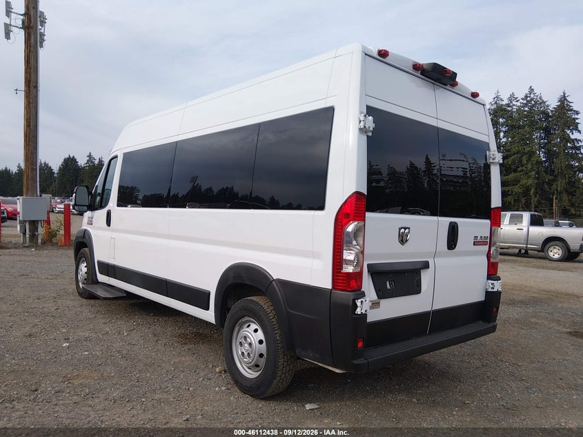 Vin: 3c6lrvpg1me513815, lot: 46612154, ram promaster 2500 window van high roof 159 wb 20213