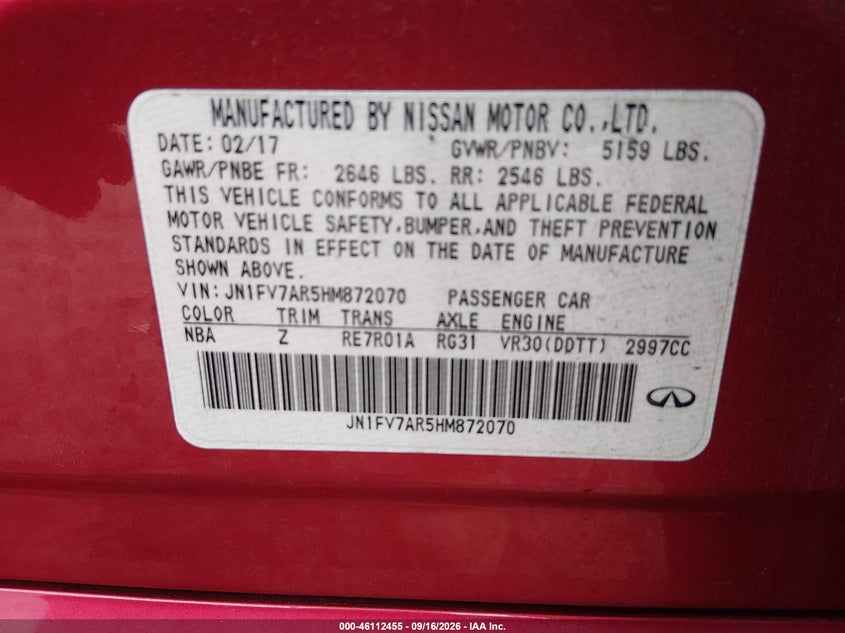 2017 INFINITI Q50 3.0T RED SPORT 400 · Фото 9